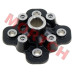 Genuine CFMoto rear wheel mounting bracket 9AWV-110001-2B01 with 78mm rim spacing, 62mm disc spacing, and 27T/28mm bearing kit. Compatible with CForce 400, 450, 500, 520, 600, 625, 800, 850, and 1000 series ATVs. OEM quality replacement part for optimal p