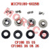 Complete valve seat and lock clip set for CFMoto CF188 and 196S engines. Includes upper/lower valve seats, seal rings, and lock clips. Compatible with CF500 X5, CF600 X6, CF625, UForce 500/600, ZForce 6 models. Essential valve train sealing components.