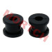 Muffler rubber cushion mount set (2pcs) for CFMoto CF500 X5 ATV. Vibration-dampening exhaust support. OEM part 9010-020001. Dimensions 11/30/23x25mm. Reduces exhaust noise and vibration.