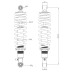 Premium front shock absorber with air bag for CFMoto ATV. Part number 9010-050600-10001. Fits CF400ATR IRON MAX T3, CF400AU IRON L7e, CF500 X5 models. Enhanced ride comfort with red spring design.