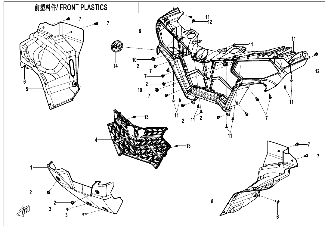 FRONT PLASTICS CF400AZ-3L-F04-1