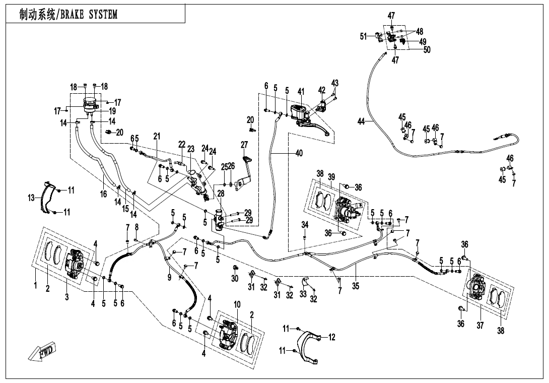 BRAKE SYSTEM(EU168) CF500AU-9L-F08-B-V3