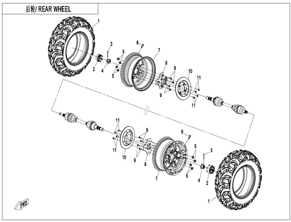 REAR WHEEL(ALUMINUM) CF500AU-9L-F11-A