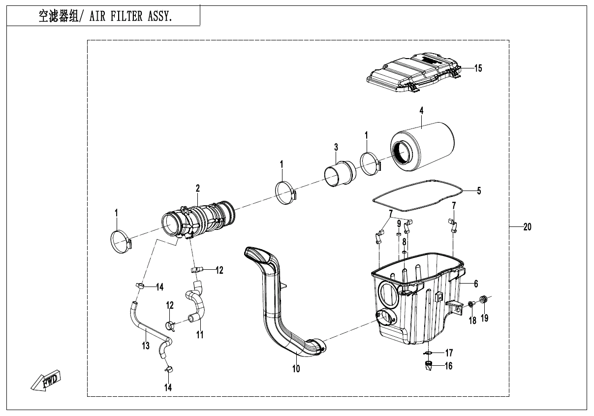 AIR FILTER ASSY(EU168) CF500AU-9L-F41-A-V2