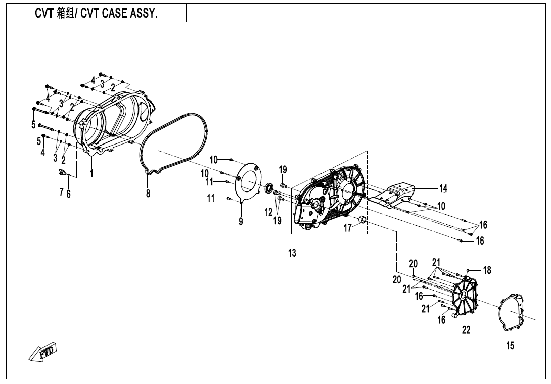 CVT CASE ASSY CVT CASE ASSY 191R-E-E01-3-V2