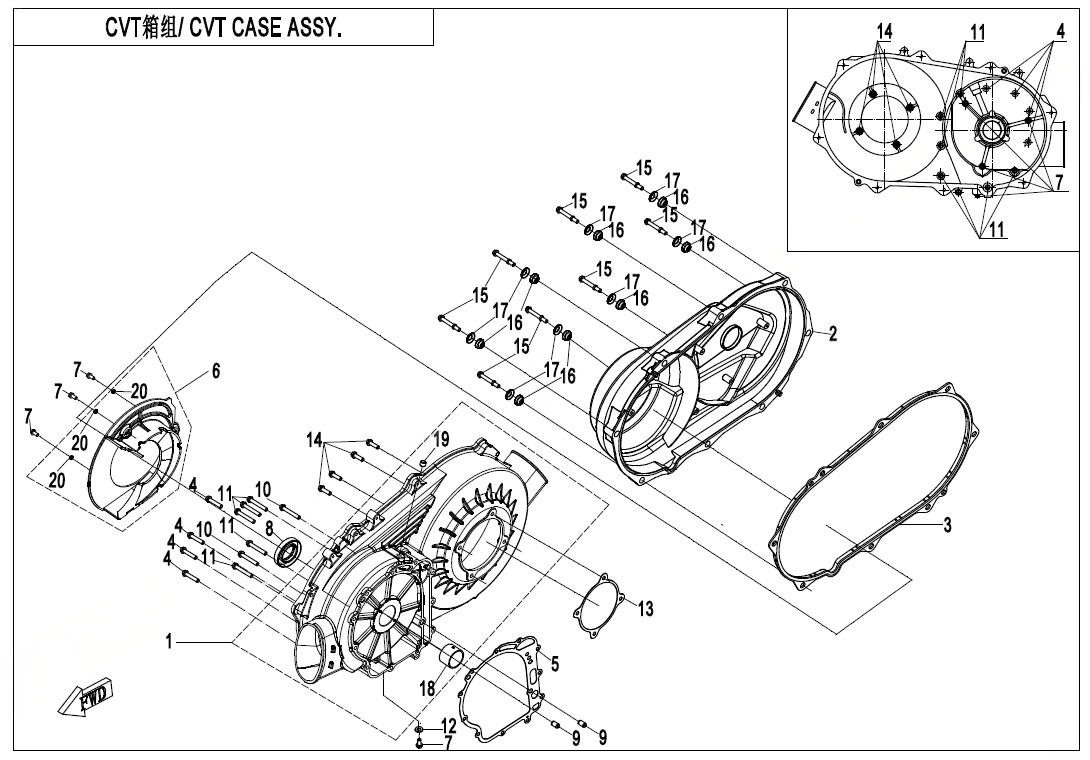 CVT CASE ASSY CVT CASE ASSY 191S-B-E01-3