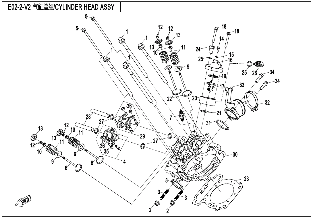 CYLINDER HEAD ASSY UTV/SSV CYLINDER HEAD ASSY UTV/SSV 191R-E02-2