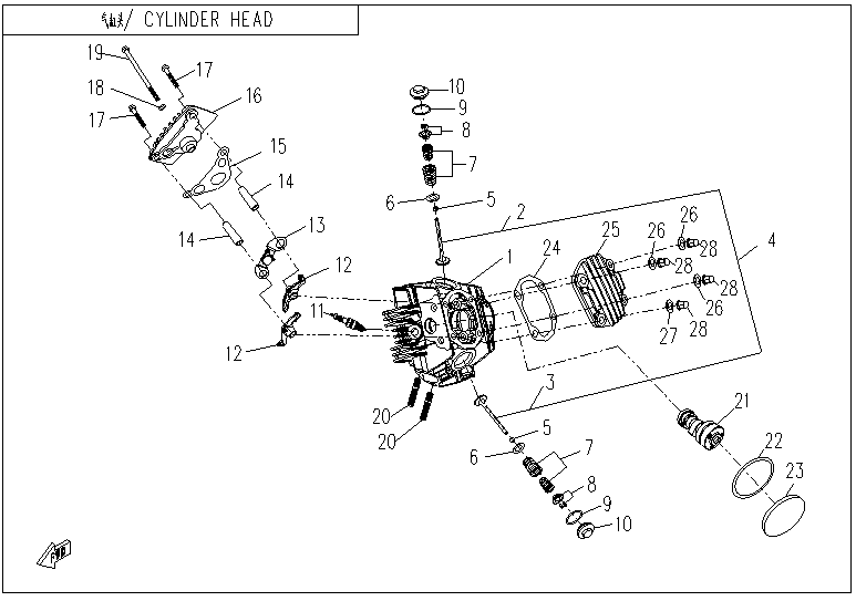 CYLINDER HEAD 1P52YH-2-E02-1