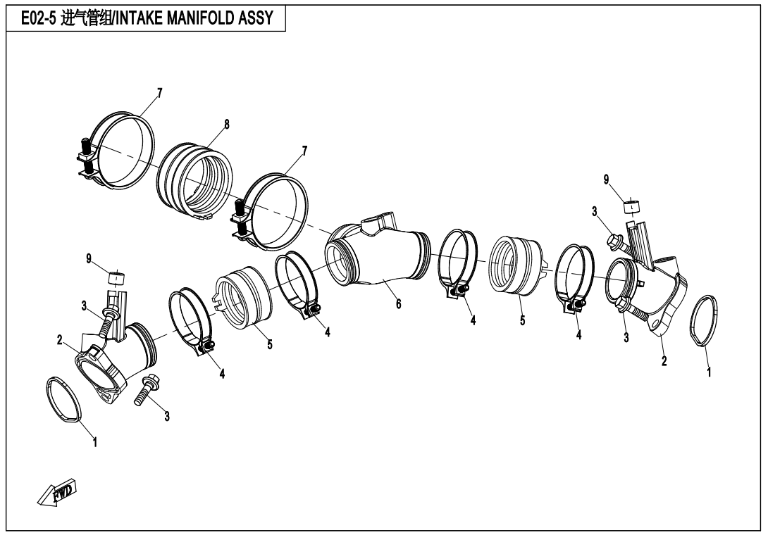 INTAKE MANIFOLD ASSY 2V91Y-Z1000-E02-5
