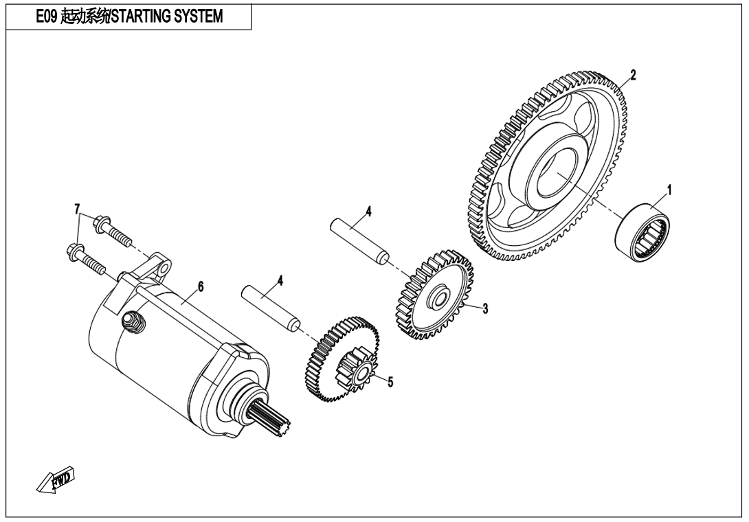 STARTING SYSTEM 2V91W-E09